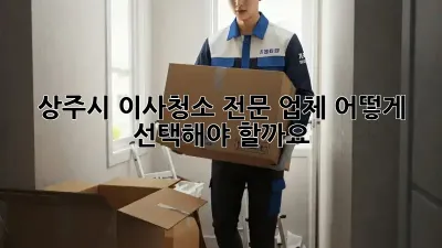 상주시 이사청소 전문 업체, 어떻게 선택해야 할까요?